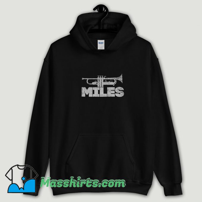 Cool Miles Davis Trumpet Logo Hoodie Streetwear