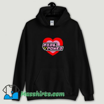 Cool Power Puff Girl Saying Girl Power Cartoon Hoodie Streetwear