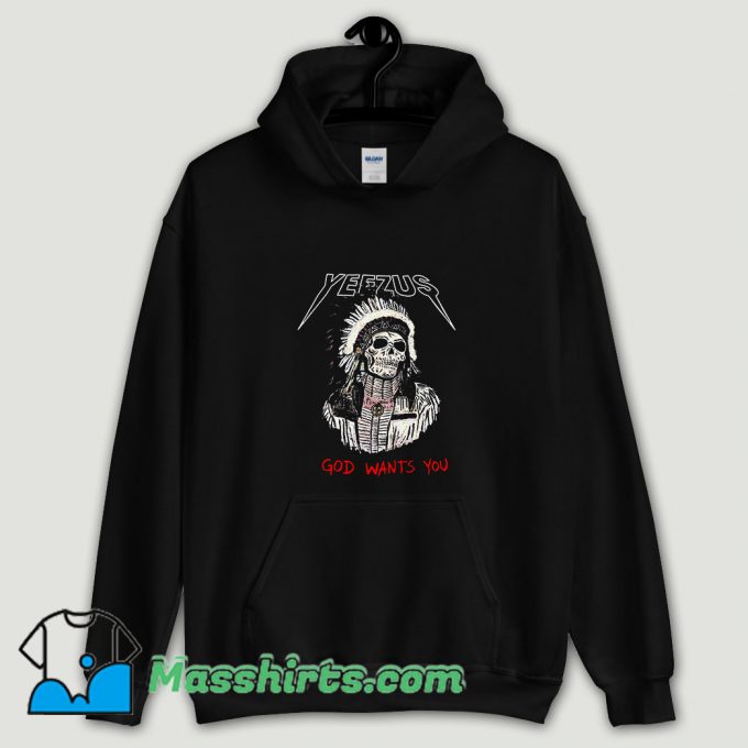 Cool Red Indian Skeleton Yeezus Tour Hoodie Streetwear