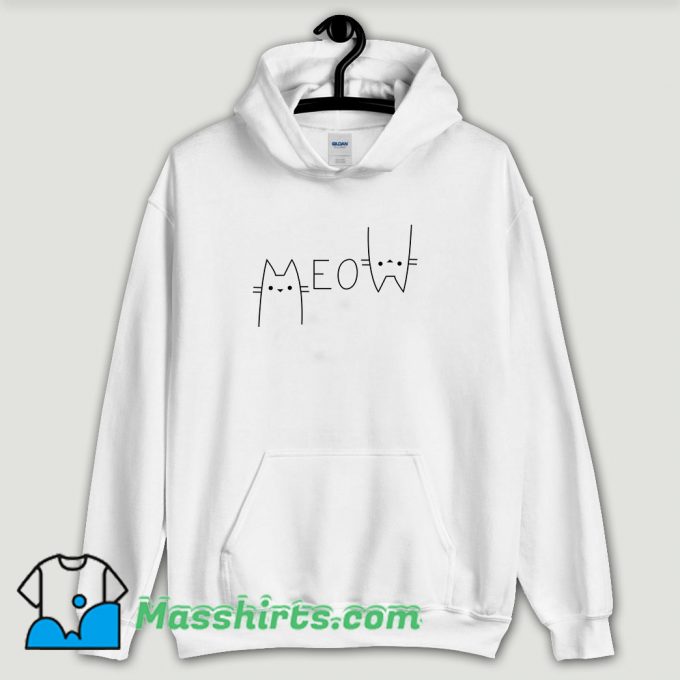 Cool Street Letter MEOW Cat Hoodie Streetwear