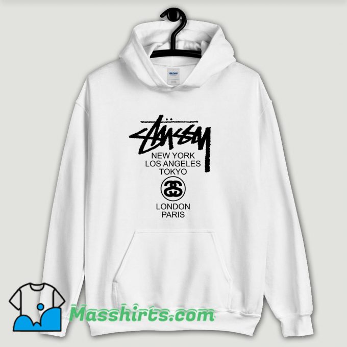 Cool Stussy World Tour Hoodie Streetwear