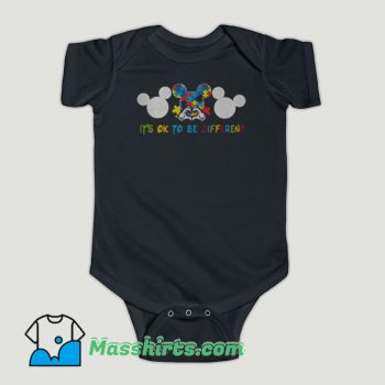 Funny Autism Mickey Mouse It’s Ok To Be Different Baby Onesie