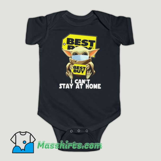 Funny Baby Yoda Face Mask Hug Best Buy I Can’t Stay At Home Baby Onesie