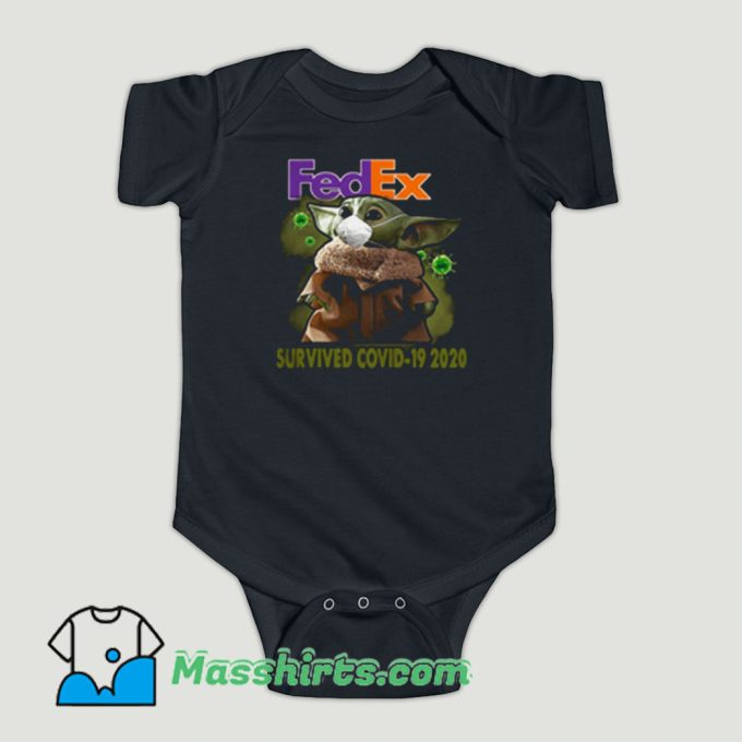 Funny Baby Yoda Fedex Survived Covid 19 Baby Onesie