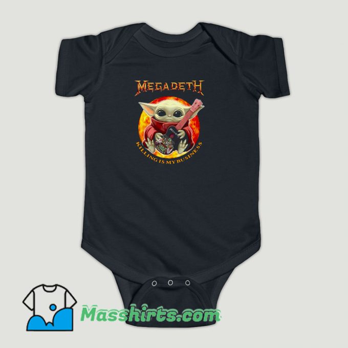 Funny Baby Yoda Hug Guitar Megadeth Killing Is My Business Baby Onesie