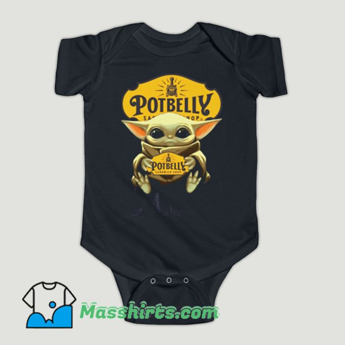 Funny Baby Yoda Hug Potbelly Sandwich Baby Onesie