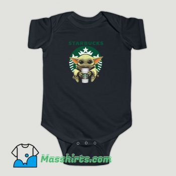 Funny Baby Yoda Hug Starbucks Baby Onesie