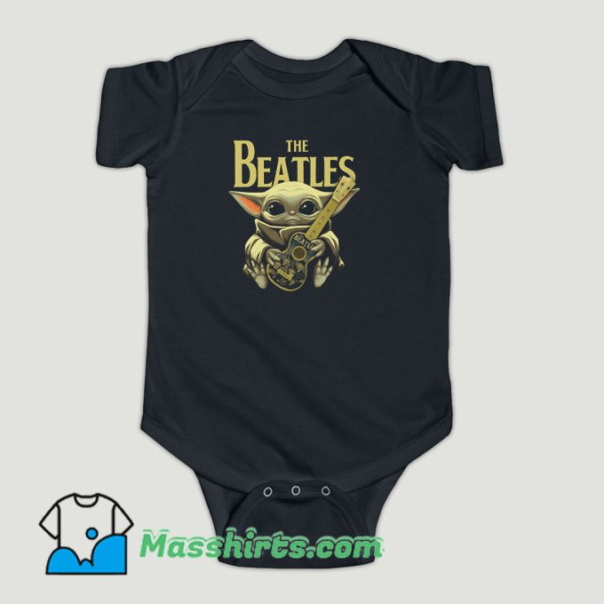 Funny Baby Yoda Hugs The Beatles Baby Onesie