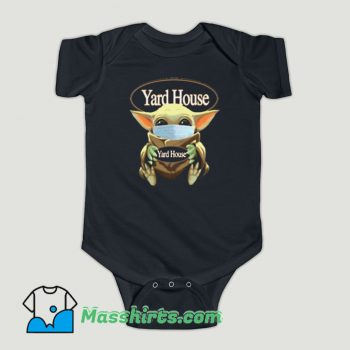 Funny Baby Yoda Mask Hug Yard House Baby Onesie