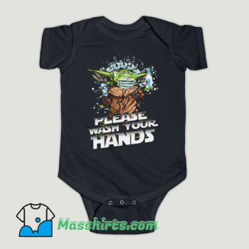 Funny Baby Yoda Please Wash Your Hands Baby Onesie