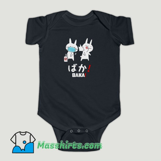 Funny Baka Rabbit Slap Mask Covid 19 Baby Onesie