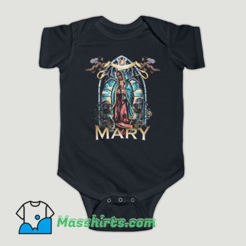 Funny Black Rose Virgin Mary Baby Onesie