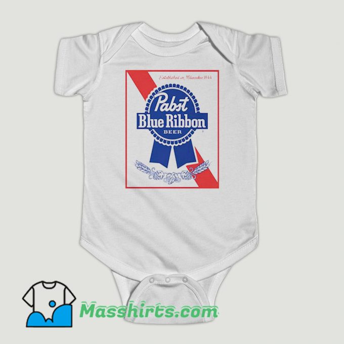 Funny Blue Ribbon Pabst Beer Baby Onesie