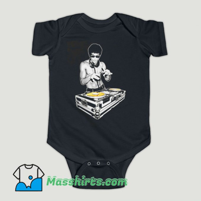 Funny Bruce Lee DJ Kung Fu Funny Baby Onesie