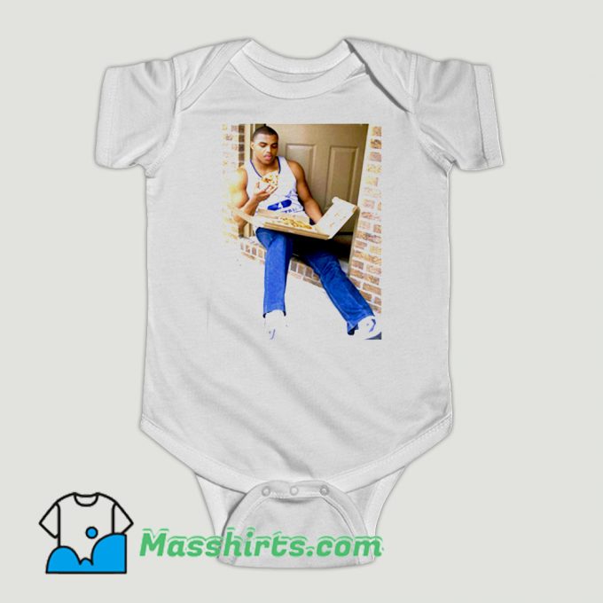 Funny Charles Barkley Eating Pizza Baby Onesie