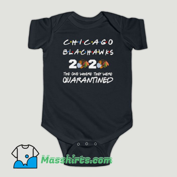 Funny Chicago Blackhawks 2020 Quarantined Baby Onesie