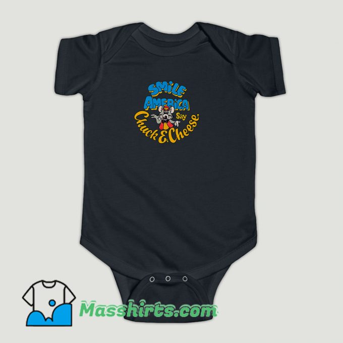 Funny Chuck E Cheese Smile America Baby Onesie