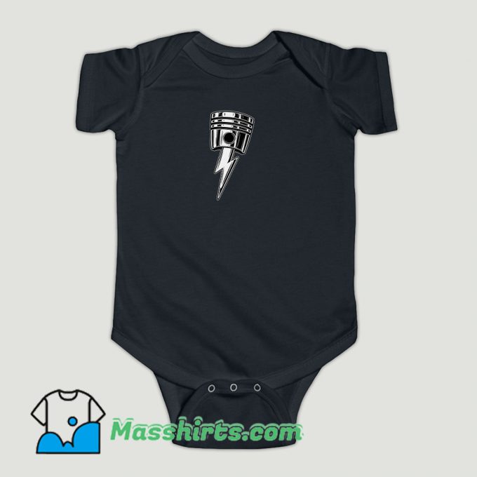 Funny Cool Lightning Bolt Piston Baby Onesie