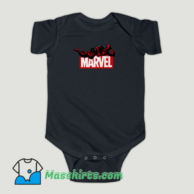 Funny Deadpool Marvel Logo Baby Onesie