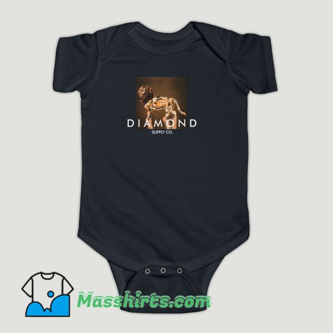 Funny Diamond Supply Geo Lion Baby Onesie