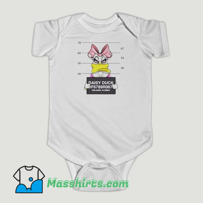 Funny Disney Daisy Duck Mugshot Baby Onesie