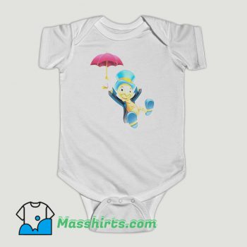 Funny Disney Jiminy Cricket And Umbrella Pinocchio Baby Onesie