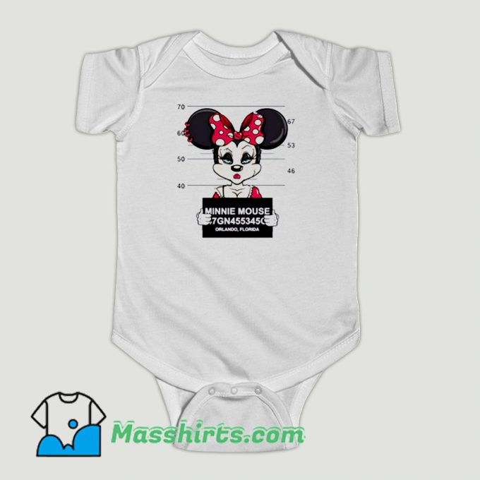 Funny Disney Minnie Mouse Mugshot Baby Onesie