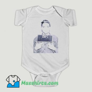 Funny Elvis Aaron Presley Mugshot Baby Onesie