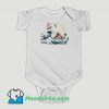 Funny GOKU AND MASTER ROSHI RIDE THE WAVE Baby Onesie