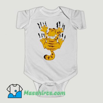 Funny Garfield The Cat Scratch Wall Baby Onesie