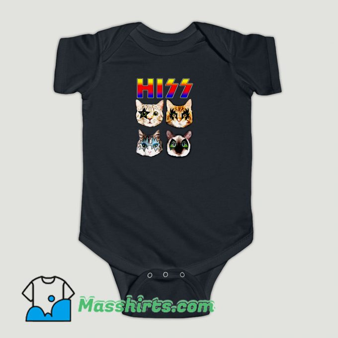 Funny Hiss Funny Cats Kittens Rock Rockin Baby Onesie