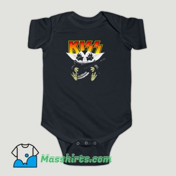 Funny Hot Baby Yoda Hug Kiss Guitar Baby Onesie