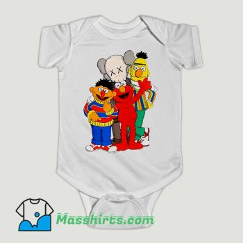 Funny Kaws X Sesame Street Family Collab Baby Onesie