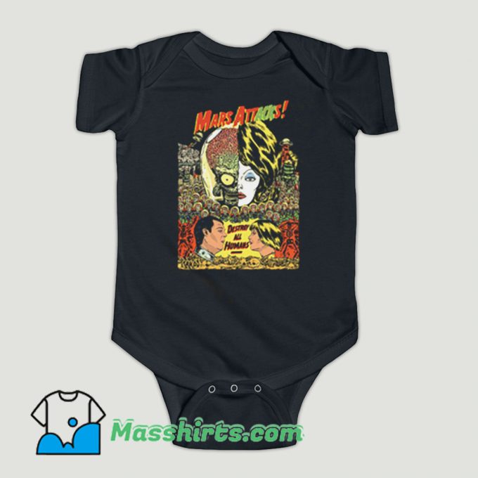 Funny Mars Attacks V17 Tim Burton Baby Onesie