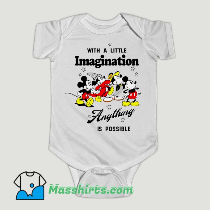 Funny Mickey Imagination Anything Baby Onesie