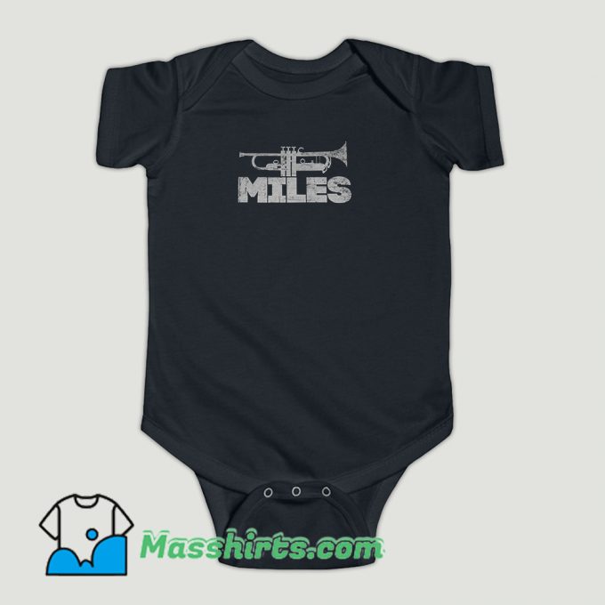 Funny Miles Davis Trumpet Logo Baby Onesie