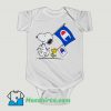 Funny Peanuts Snoopy And Woodstock Flag Baby Onesie