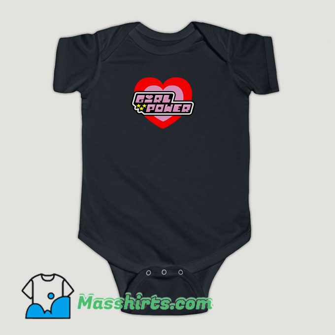 Funny Power Puff Girl Saying Girl Power Cartoon Baby Onesie