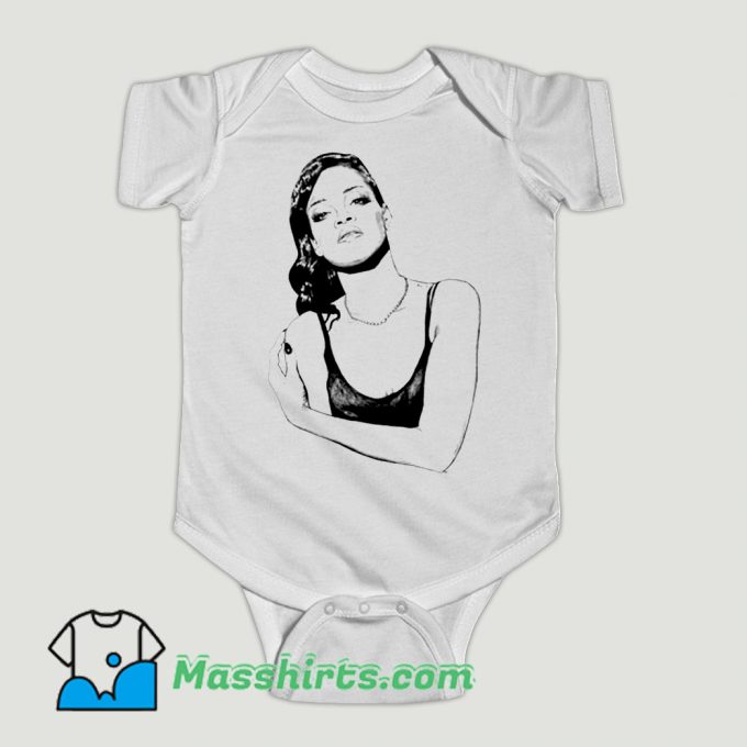 Funny Rihanna Sketch Art Baby Onesie