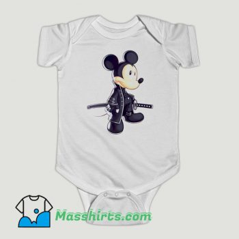 Funny Samurai Mickey Mouse Baby Onesie