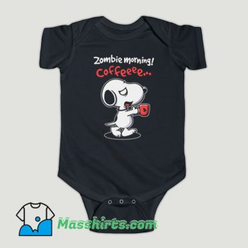 Funny Snoopy Zombie Morning Coffee Baby Onesie