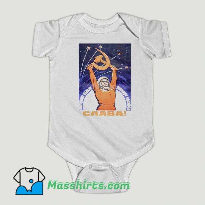 Funny Soviet Space Astronaut Propaganda Baby Onesie