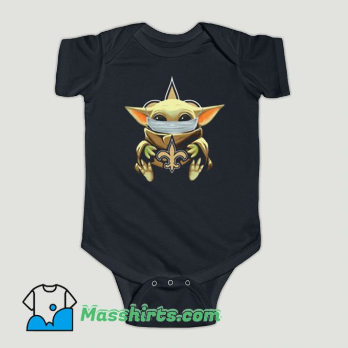 Funny Star Wars Baby Yoda Face Mask Hug New Orleans Baby Onesie