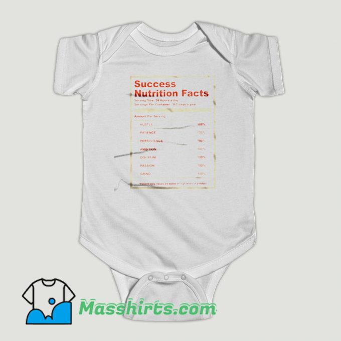 Funny Succes Nutrition Facts Baby Onesie