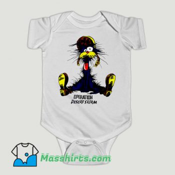 Funny The Cat Operation Desert Storm Cartoon Baby Onesie