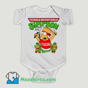 Funny Vintage 90’s Bart Simpson TMNT Teenage Mutant Ninja Turtles Baby Onesie