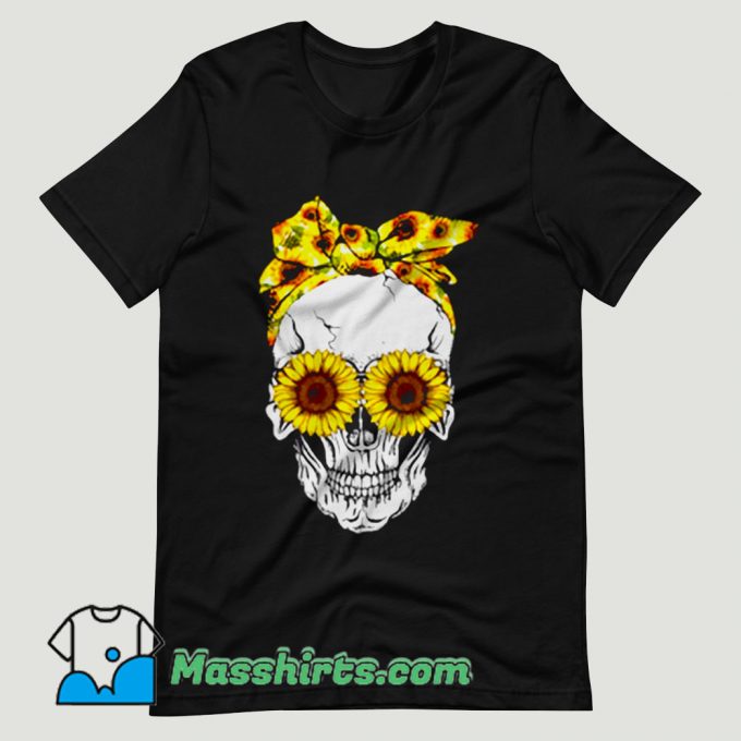 Lady Skull Sunflower T Shirt Design