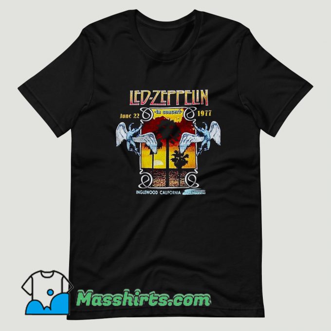 Led Zeppelin 1977 Inglewood Concert T Shirt Design