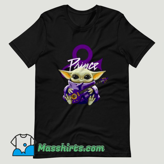 Prince Baby Yoda Hug Guitar T Shirt Design