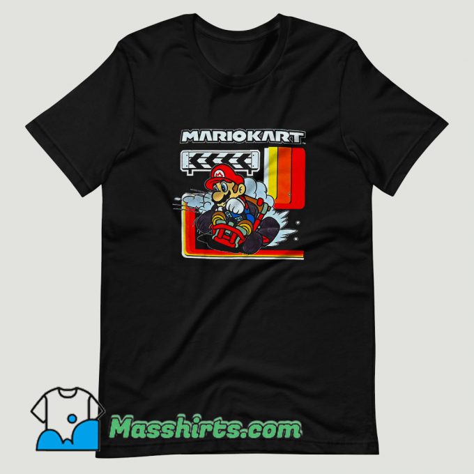 Super Mario Kart Checkered T Shirt Design